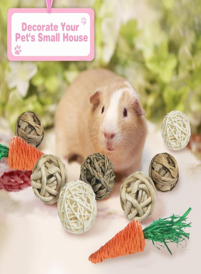 kathson 17 Pcs Natural Rabbit Chew Toys Guinea Pig Toys Small Animal Play Ball Bunny Activity Chinchilla Rolling Toy Gnawing Treats Grass Balls for Pet Rat Hamsters Gerbils Mice Cage Entertainment - Image 4
